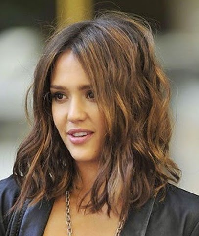 Jessica Alba hairstyles bronw hair color