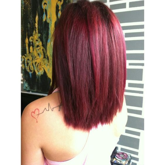 burgundy hair color on short hair