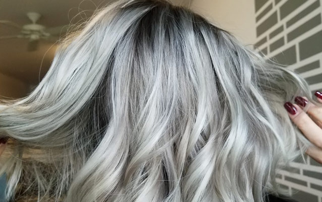 silver hair balayage ombre
