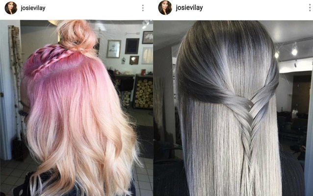 pink hair color, silver hair color