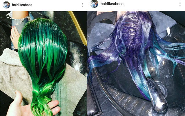 green hair color blue hair color 